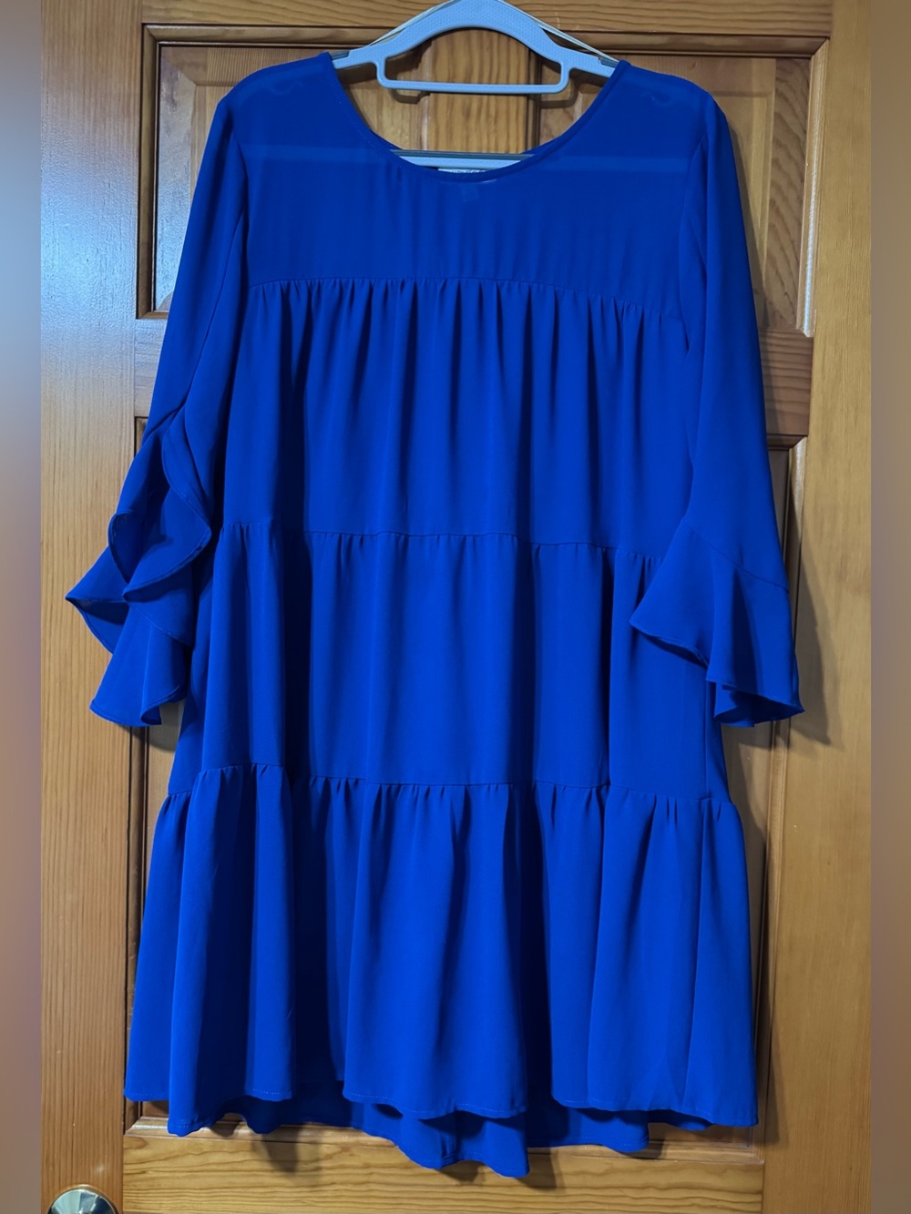 Umgee Royal Blue Ruffle Tiered Sleeve Dress